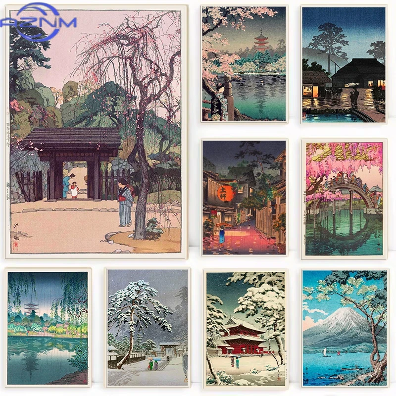 Japanese Traditional Lifestyle - Póster Retro Ukiyo-e de AZNM, Ilustración