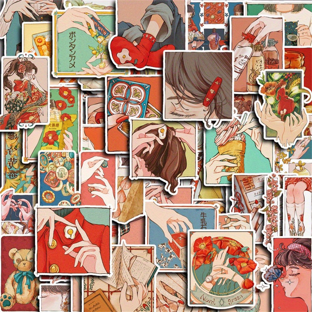 Japanese Traditional Lifestyle - 50 Pegatinas de Estilo Vintage Tradicional