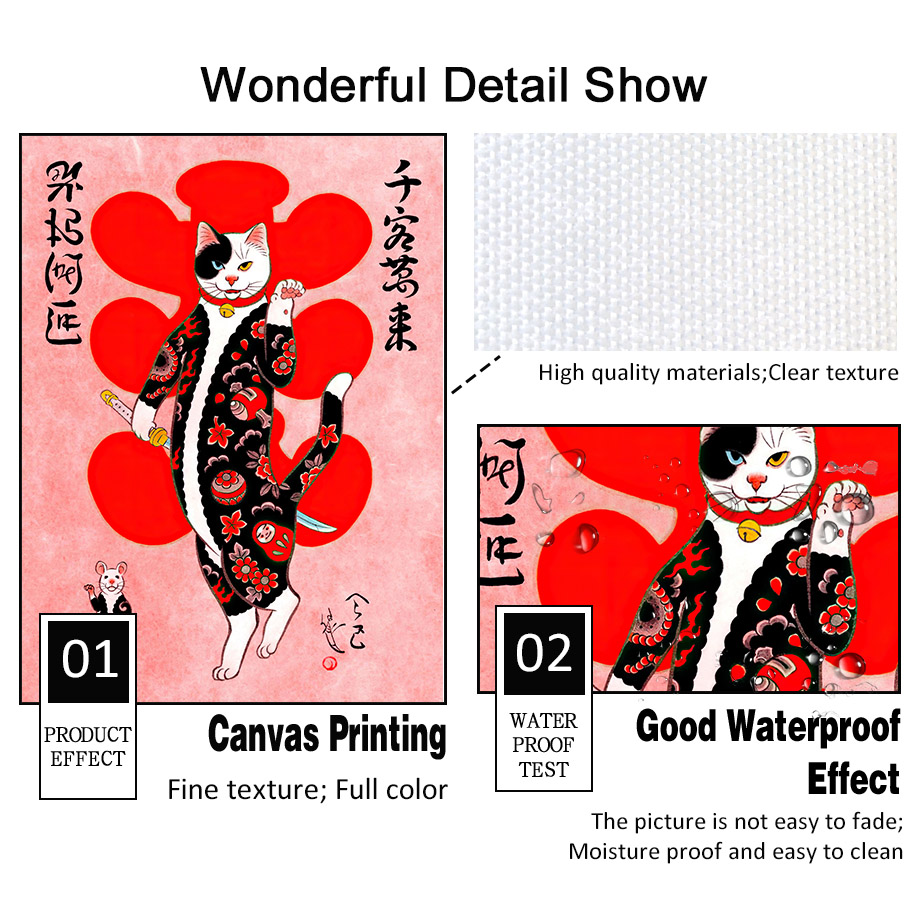 Arte de pared de gato samurái  - Japanese Traditional Lifestyle reseña y precio