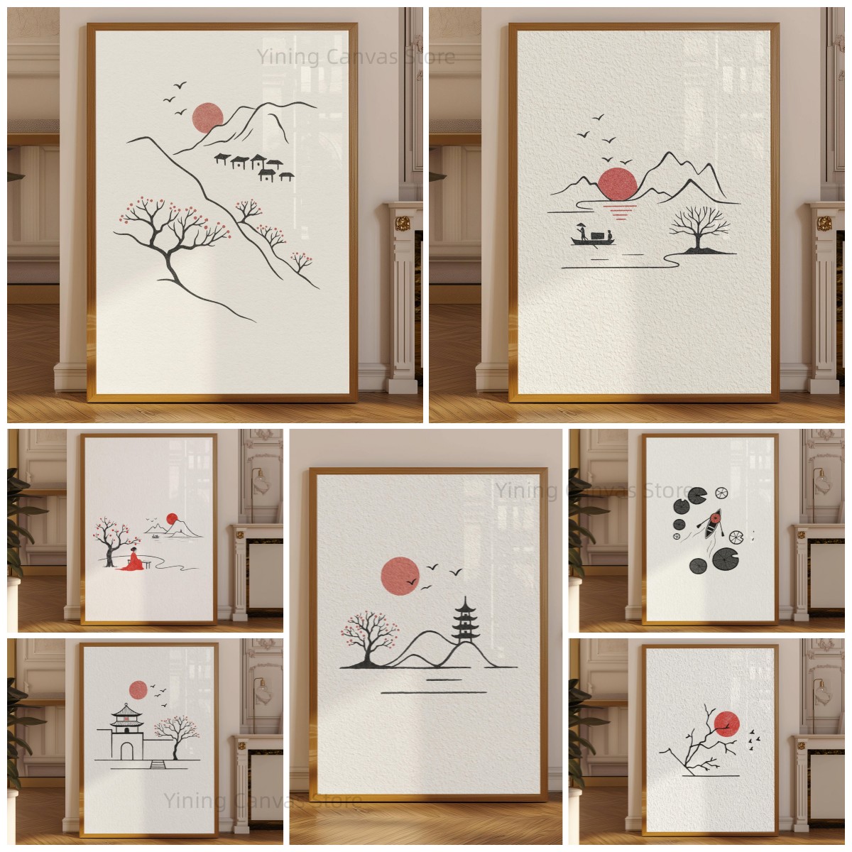Póster minimalista de tinta ja - Japanese Minimalist Lifestyle reseña y precio