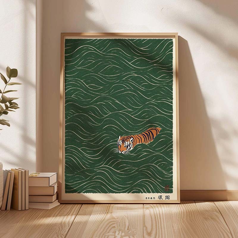 Póster de tigre japonés, pintu - Japanese Minimalist Lifestyle reseña y precio