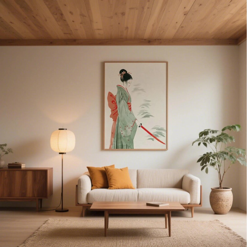 Monte Fuji & Crane Impresión d - Japanese Minimalist Lifestyle reseña y precio